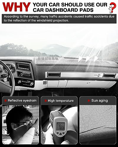 Autorder Dashboard Cover Mat Fit for 1973-1980 Chevy Chevrolet C10 C20 C30 K10 K20 K30 Suburban/1973-1978 GMC C15 C25 C35 K15 K25 K35 Accessories Dash Cover Flannel Sunshade Glare UV Rays Protector - size: 1973-1980 Chevy C/K