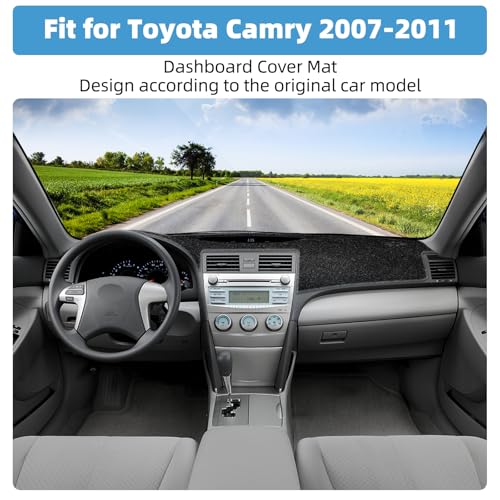 Dash Cover Mat for Toyota Camry 2007 2008 2009 2010 2011 Non-Slip Dashboard Cover Mat Sunshade UV Rays Protector Interior Accessories(Black) - size: Compatible with Camry 2007-2011 BLACK