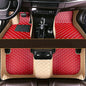 Custom Fit Car Floor Mats - Full Coverage Automotive Leather Floor Liners for Most Vehicles by MingyunSM (red & Beige) - color: red & beige