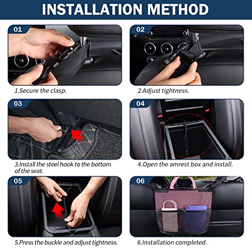 Car Seat Back Organizer - Large Capacity Storage for Purses, Handbags & Kids' Items - Black