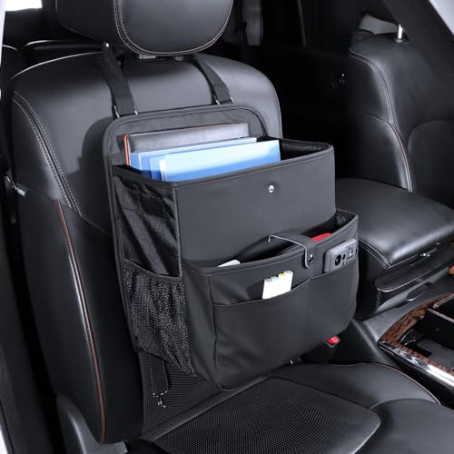Car Seat Organizer，Universal Fit for Front & Back Seats-Hanging Letters/Legal Folders/Laptops and Tablets，Compatible with Cars, Trucks, and Vans