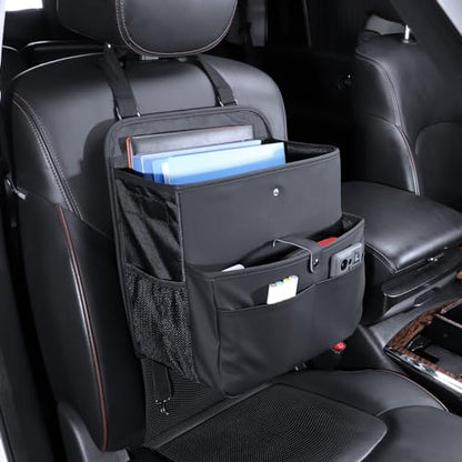 Car Seat Organizer，Universal Fit for Front & Back Seats-Hanging Letters/Legal Folders/Laptops and Tablets，Compatible with Cars, Trucks, and Vans