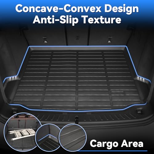 Hutisya-Floor Mats & Cargo Liner Set Fit for 2013-2019 Ford Escape All Weather Protection Anti-Slip & Durable TPE Full Set Liners Automotive Accessories-Black - style: 18)For Escape 2013-2019 Full Set
