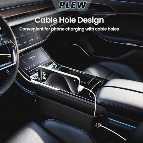 2-Pack Car Seat Gap Filler Organizer - Upgraded Anti-Slip Strap Design - Premium Leather Side Console Pocket - Prevent Phone Falling - (0.2”-1.2" Gaps),Clever Gifts For SUV, Truck & Sedan, Black - color: Black Obsidian(2 Packs)