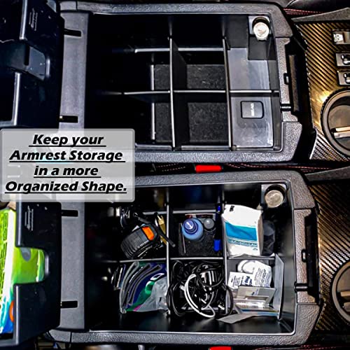 EDBETOS Center Console Organizer Insert Dividers Compatible with Toyota 4Runner 2010-2020 2021 2022 2023 5th Gen 4Runner Accessories Armrest Interlock Secondary Storage ABS Material