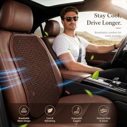 Cool and Breathable 3D air MESH car seat Cushion for Summer, Universal Ventilated Comfortable seat pad, Suitable for sedans, Vans, Pickup Trucks, and SUVs (Brown Back cushion-1PCS) - color: Brown Back Cushion-1pcs