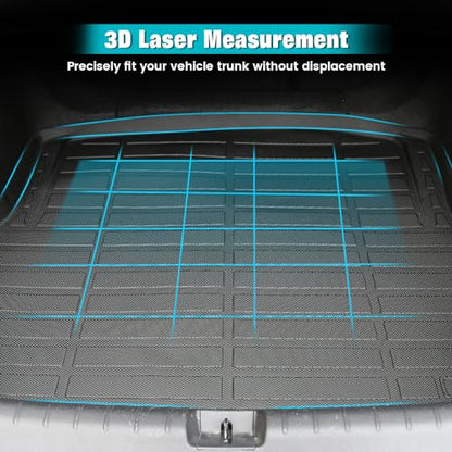 FREEMOTOR802 Compatible with 2025-2026 Audi Q6 e-tron & SQ6 e-tron Trunk Mat, Black Rear Carpets Liner Protection TPE Thermo Plastic Elastomer All Weather Boot Tray Cover Protector Pad
