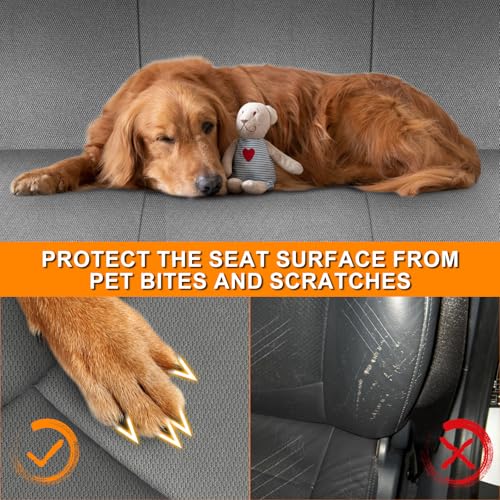Truck Seat Cover Compatible with 1995-2004 Toyota Tacoma Front Bench Seat with Molded Headrest and Small Notched Cushion, Knitted Fabric - color: Charcoal