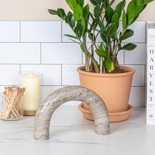 Creative Co-Op Marble Arch Tabletop Shelf Decor, Beige - color: Beige