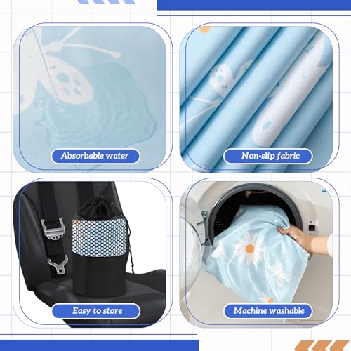 Hahafelt Car Seat Towel Covers with Storage Bag, 63 x 32 Inch Universal Non Slip Waterproof Sweat Protector for Car Truck, Gym Swimming Running, Machine Washable(2 Pack,Daisy) - style: Daisy