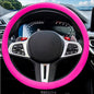 JDDRY Steering Wheel Cover - Silicone Protector, Universal Fit, 1PC (Rose Red) - color: Rose Red