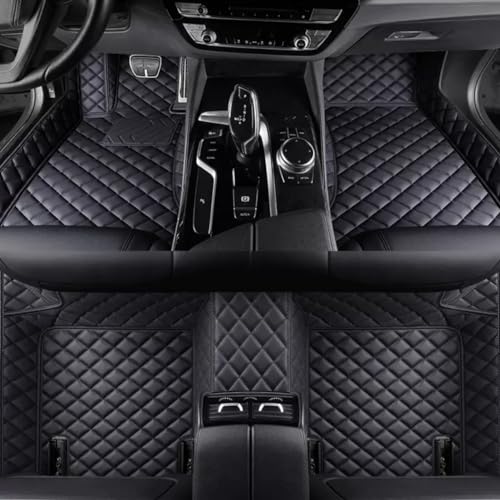 Custom Personalized Floor Mats for Cars，Luxury Full Coverage All Weather Car Floor Mats，Anti-Slip Leather Car Mat Set ，Custom Floor Mats for 99% of Cars, Trucks & SUVs (Pure Black)