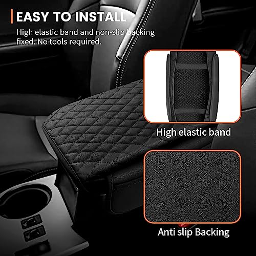 Center Console Cover for Toyota 4Runner 2010-2022 2023 2024 Accessories with Side Pockets, Armrest Cover Thickened PU Leather Car Armrest Box Cushion Pad Protector - size: Toyota 4Runner 2010-2024
