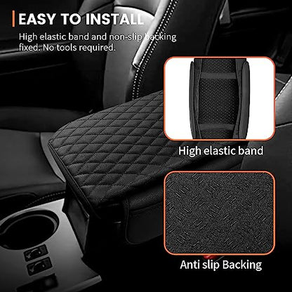 Center Console Cover for Toyota 4Runner 2010-2022 2023 2024 Accessories with Side Pockets, Armrest Cover Thickened PU Leather Car Armrest Box Cushion Pad Protector - size: Toyota 4Runner 2010-2024