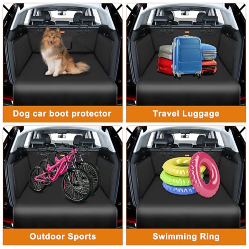 Cargo Liner for Dogs, Nonslip Waterproof Pet Boot Liner with Bumper Flap Protector, Durable Washable Cargo Cover Mat Travel, Universal for Medium Small Car SUV