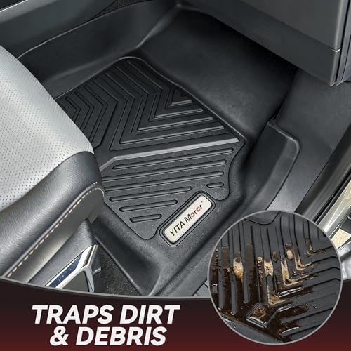 YITAMOTOR Floor Mats for 2012-2015 Honda Civic Sedan (Not for Coupe) & Civic Si EX EX-L HF Hybrid Hybrid-L LX Natural Gas SE, Black All-Weather Custom Fit Front 1st & 2nd Row Floor Liner Set - style: 12-15 civic 1st&2rd