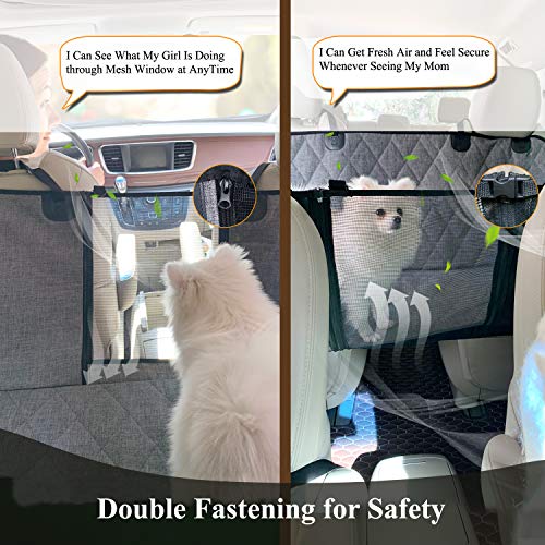 VIVAGLORY Dog Seat Cover Easyhammock Dog Hammock, Seat Cover for Car SUV & Truck, Back Backseat Split Hair Resistant Protector for Pet, Large, Heather Black - color: Heather Black, size: Large (width 56")