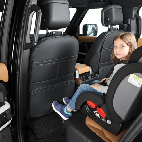Seat Back Protector,Preventing the Impact of Children Stepping on the Seat Backrest,Beautiful appearance and easy to clean,black (Black -2pcs)