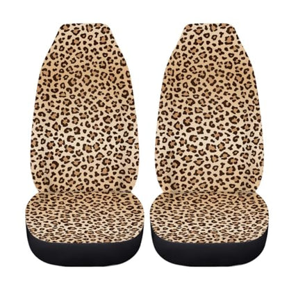 Pehede Car Seat Cover Leopard Front for Cars, Easy to Install Cover Set, Accessories Auto Trucks Van SUV,2 Packs - color: Multi19