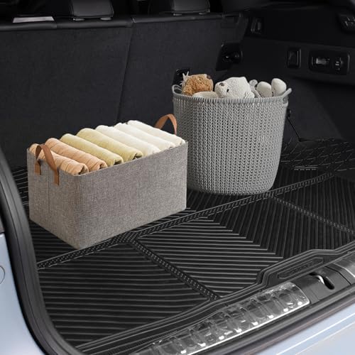 CAR PASS Black Rubber Car Floor Mats & Cargo Liners, All Weather Car Mats & Trunk Mats,Waterproof Automotive Floor Mats Trim to Fit for Most Cars Sedans SUVs Vans, Durable Heavy Duty Anti-Slip,Black - color: Black with cargo liner