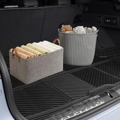 CAR PASS Black Rubber Car Floor Mats & Cargo Liners, All Weather Car Mats & Trunk Mats,Waterproof Automotive Floor Mats Trim to Fit for Most Cars Sedans SUVs Vans, Durable Heavy Duty Anti-Slip,Black - color: Black with cargo liner