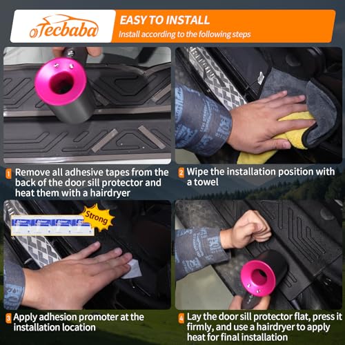 Door Sill Protector Compatible with 2020-2026 Jeep Gladiator JT Full Coverage Door Sill Guards TPE Protection All Weather 4PCS for 2025 Gladiator Accessories