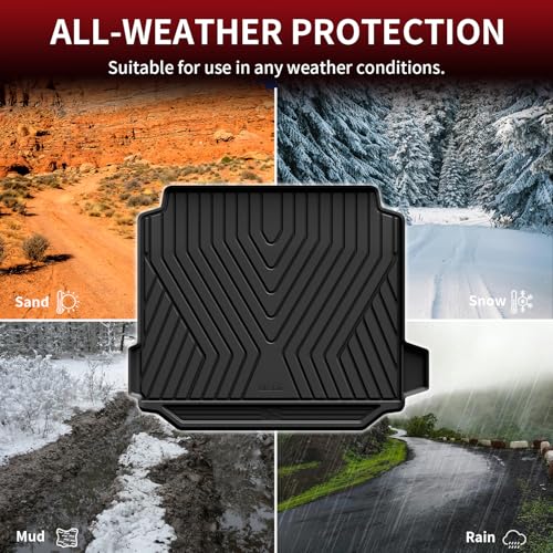 LASFIT Trunk Mat for BMW X5 2026 2025 2024 2023 2022 2021 2020 2019, All Weather TPE Cargo Mats Custom Fit Cargo Liner Front & Rear Trunk liner, Only for 5 Passenger Without Luggage Compartment, Black - size: 3) X5 2019-2026 | Cargo Mat