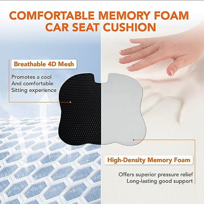 Lofty Aim Car Seat Cushion, Comfort Memory Foam Car Cushions for Driving (Gray)
