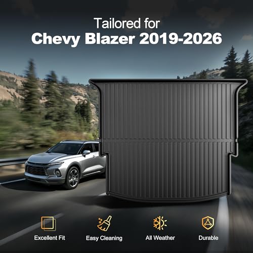 AOMSAZTO Cargo Liner for 2019-2025 2026 Chevy Blazer - All Weather Protection Trunk Mat Waterproof Custom Fit Car Accessories for Chevrolet Blazer (Not for EV) - size: Blazer 2019-2026
