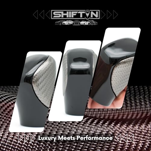 Gear Shift Knob for Lexus RX-350 ES GS GX-460 IS350 NX300 RC-300 RX 200t 300 350 3450h 450hL 350L F-Sport Automatic Shifter Lever Handle Head (Gray Carbon Leather/Piano Black) - color: Gray Carbon Leather / Piano Black