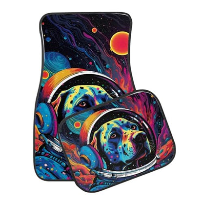 Dog Astronaut Car Floor Mats 4 Pieces Set Moon Galaxy Auto Front & Rear Floor Carpets Universal Car Mats Fit for SUV,Vans,sedans, Trucks - color: Dog In Space
