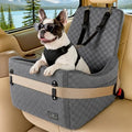 PETSFIT Dog Car Seat for Small/Medium Dogs Up to 35 lbs – Patented Safety System, 5" Memory Foam Pet Booster Car Seat, Fully Detachable and Washable Dog Carseat with 2 Storage Pockets (Grey) - color: Grey