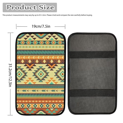UNICEU Tribal Aztec Car Armrest Cover Universal Auto Center Console Pad Fit for Most Cars SUV Truck Sedan - color: Tribals