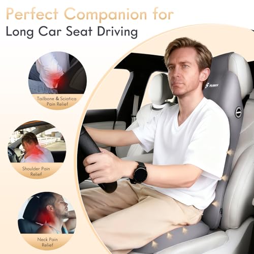 Car Seat Cushion and Lumbar Support Headrest Pillow Memory Foam Seat Cushion Ergonomic 2-in-1 Car Neck Pillow & Back Support for Car Truck Seat Long Driving Sciatica Tailbone Pain Relief, Gray - color: Gray, size: Seat Cushion + 2-in-1 Lumbar&headrest Pil