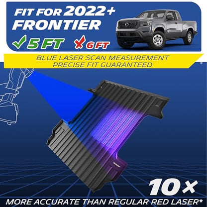 MICHELIN Truck Bed Mat for 2022-2026 Nissan Frontier 5 FT / 60.3" Only (Not Fit Drop-in Bed Liners), All-Weather Truck Bed Liner, Custom Fit, Durable TPE Bedliner, Non-Slip - size: 3) Frontier | 22-26 | 5 FT