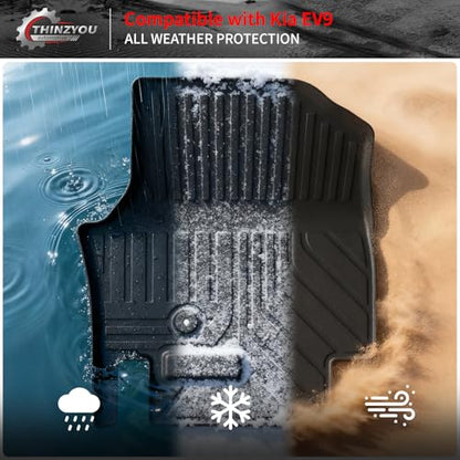 Floor Mats Compatible with 2024 2025 2026 Kia EV9 6&7 Seats Cargo Liner Cargo Mat Trunk Mat Trunk Liner Back Seat Cover Protector EV9 Accessories (Floor Mats+Trunk Mat with Backrest Mat) - style: For Kia EV9 | 2024-2026