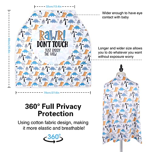 Metplus Car Seat Cover Baby, No Touch Sign Carseat Canopy, Nursing Breastfeeding Covers, Stretchy Universal Fit, Multi-Use for Stroller/Shopping Cart/High Chair, Gender Neutral Shower Gift - color: Dinosaur