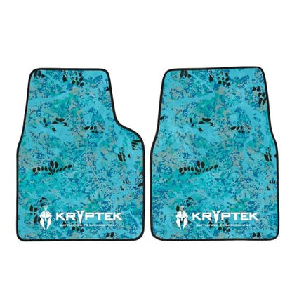 Coverking Universal Car Floor Mats Set of 2 (Front Driver and Passenger) Kryptek Glacier Camo - All-Weather Protection for Mud, Dirt, Rain, Spills, Non-Slip Backing, Fits Cars Trucks SUVs Jeeps - style: Kryptek Glacier