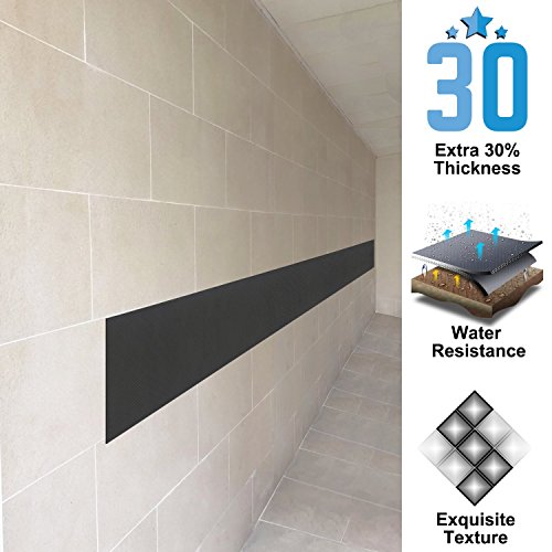 AMPULLA GWP01S Thick Waterproof Garage Wall Protector, Designed in Germany - 2 Pieces in One Roll (1/6" Thickness) - size: 1/6" Thickness Black
