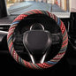 SEG Direct Boho Steering Wheel Cover with Baja Blanket Cloth, Ethnic Style Auto Wheel Cover Made of Coarse Flax, Fits 14 1/2-15 1/4 inches Car Wheel - color: Spring Flowers