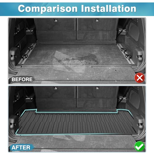 Mixsuper Cargo Liner for Rivian R1S 2022-2024 2025, All Weather Trunk Mat for R1S Accessories Anti-Slip Trunk Liner Rear Cargo Mat Black - size: Fit for Rivian R1S | 2022-2025