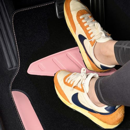 CAR PASS Waterproof Universal Fit Car Floor Mats, Car Mats Fit for SUV,Vans,sedans, Trucks,Set of 4pcs Car Carpet with Driver Heel Pad (Light Pink) - color: Light pink