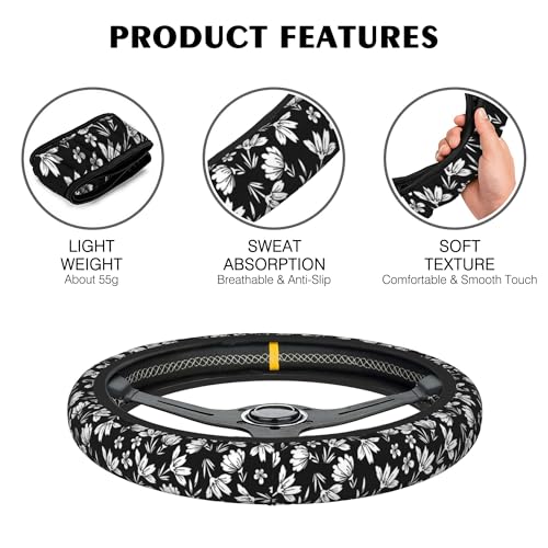 Christmas Candy Cane Car Steering Wheel Cover, Non-Slip Absorbing Sweat Car Wheel Cover Accessories for Men Women,Universal 15" Fit Auto SUV Vans Trucks - color: Christmas Candy Cane