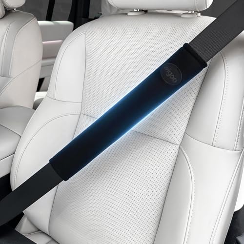 Wigoo 2026 Upgraded Version Suede Car Seat Belt Cover, [Reduces Neck Friction & Enhances Comfort], Soft Shoulder Pad Protector, Auto Interior Accessories,(2 Packs, 13.9Inch), Black - color: Black, size: 13.9in - 2PCS