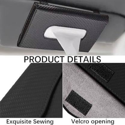 Car Tissue Holder, Sun Visor Napkin Holder, Premium PU Leather Car Tissue Box, with Tissue Refill, Universal Version Hanging Tissue Holder for Cars, Trucks, SUVs - color: Black