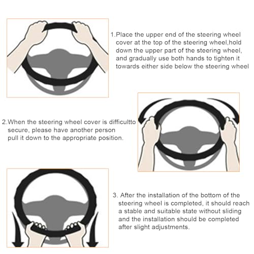 Car Steering Wheel Cover, Flowers Elastic Stretch Anti-Slip Vehicle Steering Wheel Protecter, Breathable Sweat Absorption Automotive Interior Accessories, Universal Fit