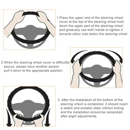 Car Steering Wheel Cover, Flowers Elastic Stretch Anti-Slip Vehicle Steering Wheel Protecter, Breathable Sweat Absorption Automotive Interior Accessories, Universal Fit