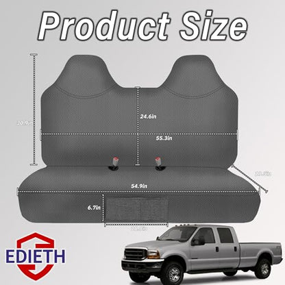 Sandwich Fabric Front Bench Seat Cover Compatible with Ford F250 F350 F450 F550 1999 2000 2001 2002 2003 2004 2005 2006 2007 Super Duty Trucks Full Bench Seat Cover - Gray - color: Gray, size: Knit cloth