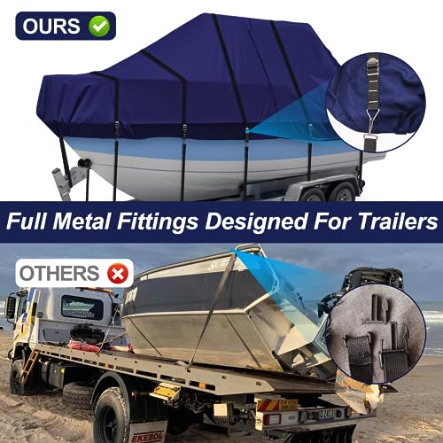 900D T Top Boat Cover -Heavy Duty Waterproof Trailerable Center Console Boat Cover fits for Beam Width Up to 106", Navy - color: navy, size: 18-20' Long (Beam Width Up to 102")