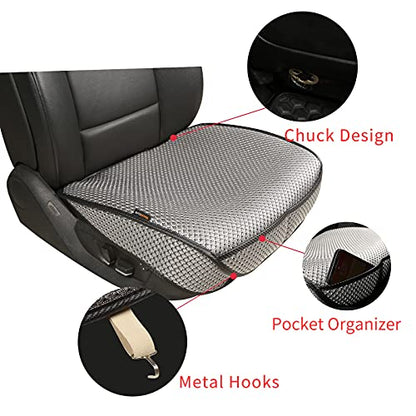 Breathable Universal Four Seasons Car Seat Covers，Luxury Car Seat Cushion ，Protectors for Front Seat Bottoms,Compatible with 95% Vehicles， Fit for Cars Truck SUV Sedan (Grey,1PC) - color: Grey-1PCS